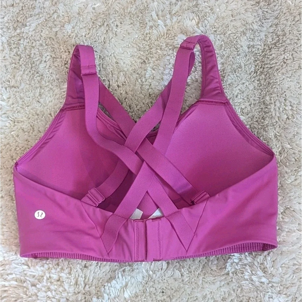 Lululemon Energy Bra 36D Pink Strappy Medium Support Sports Bra Yoga Running